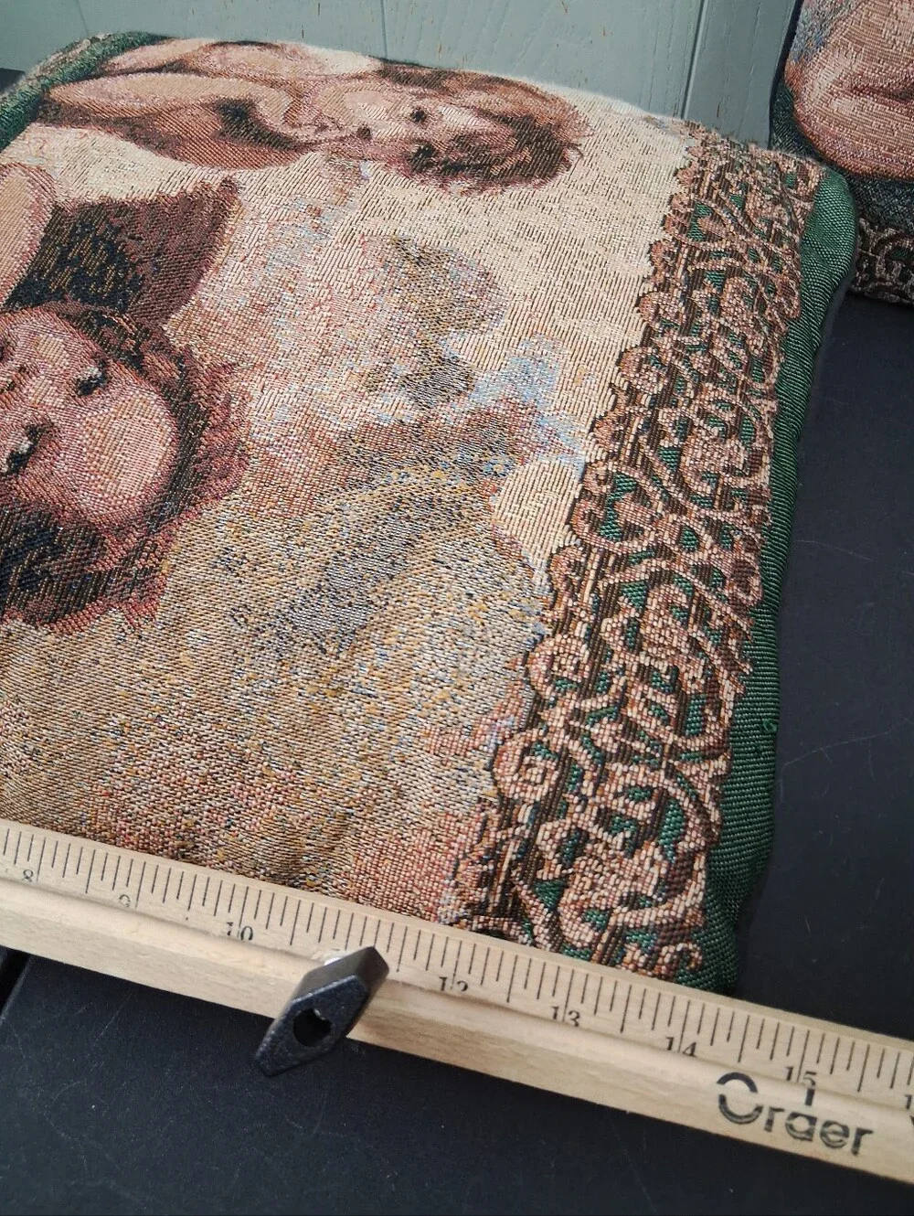 Vintage Whimsical Throw Pillows 2 Tapestry Cherubs Angels Romantic Cottagecore